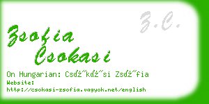 zsofia csokasi business card